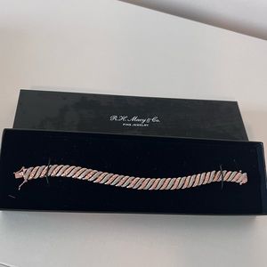 Round Cut White Natural Diamond Wave Tennis Bracelet In 14k Gold Over s925